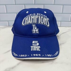 Vintage MLB Baseball Los Angeles LA Dodgers 5 Time Champions Hat Adult One Size